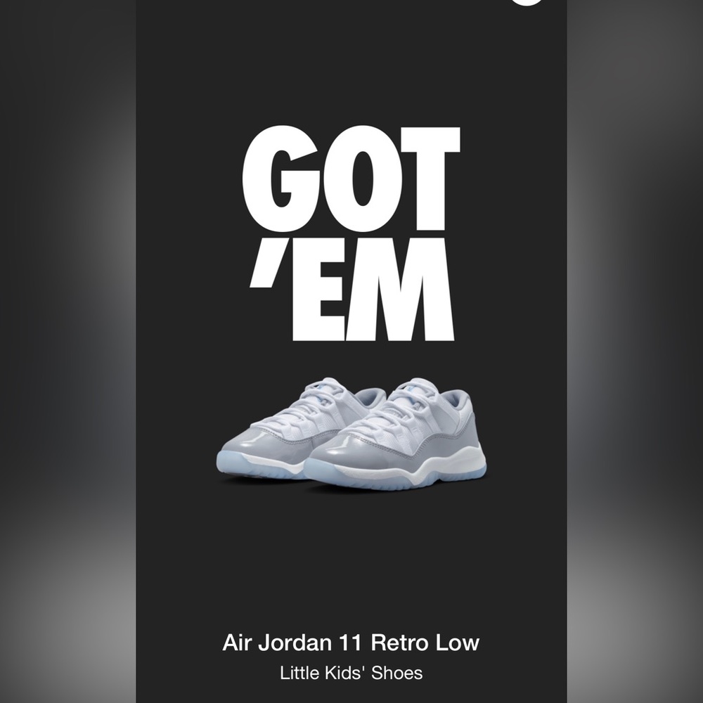 Jordan low 12 grey and white brand new kids size 11c